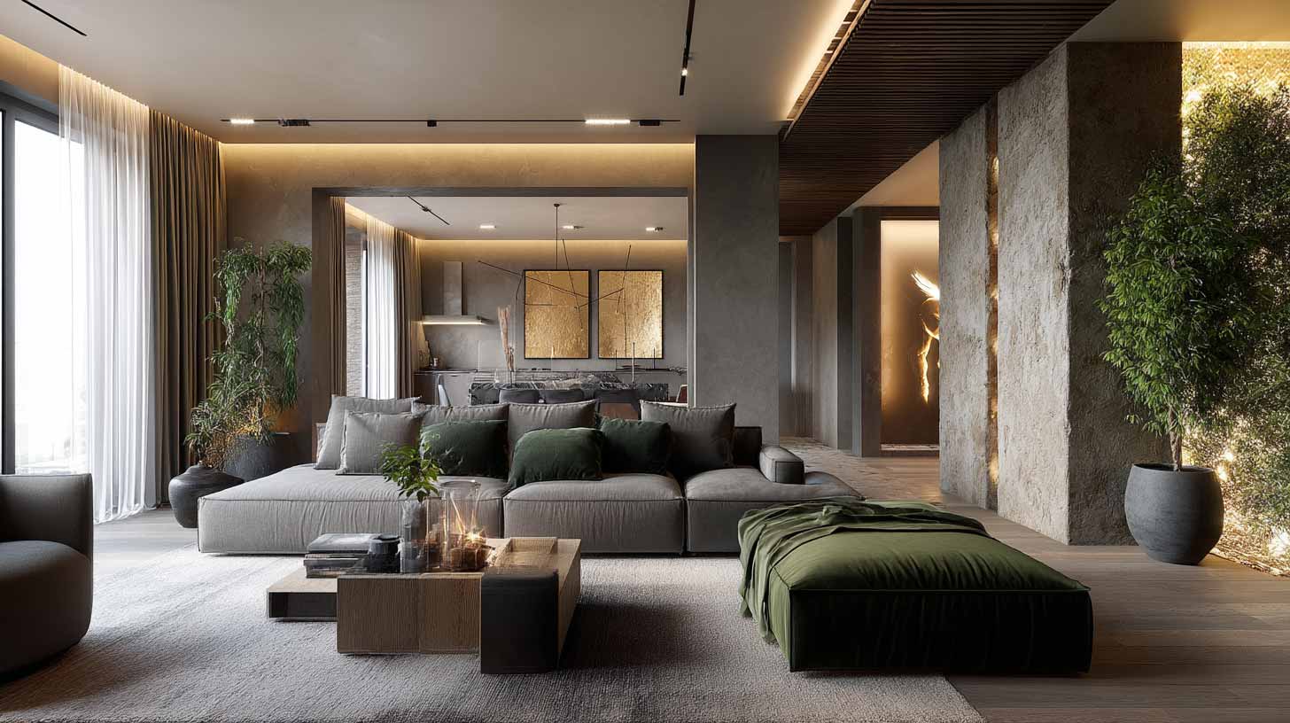 Proyecto de diseño de interiores moderno en salón de vivienda en Vitoria realizado por Espacium