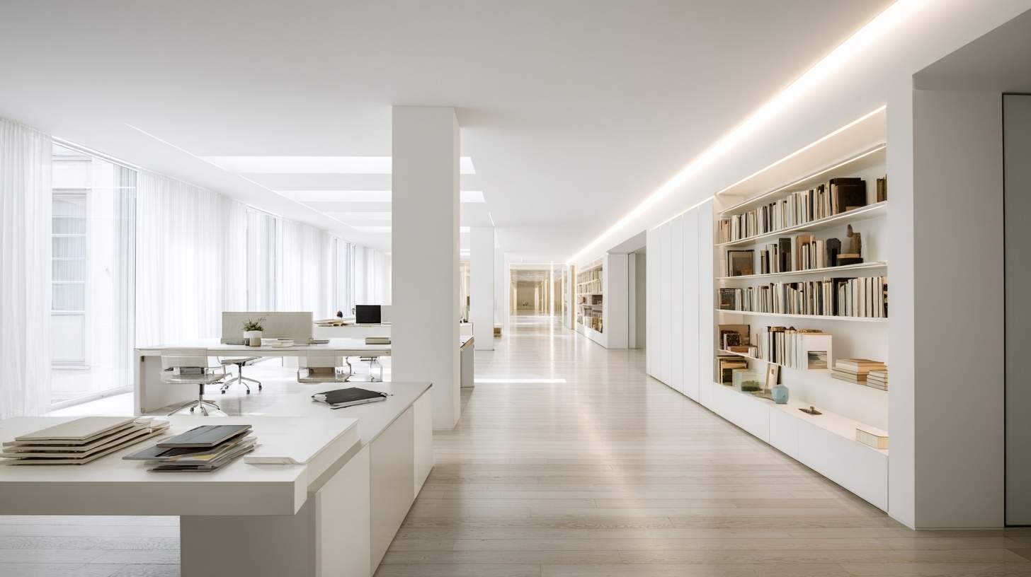 Oficina reformada en Vitoria-Gasteiz con diseño minimalista escandinavo, luz natural y mobiliario de diseño por Espacium